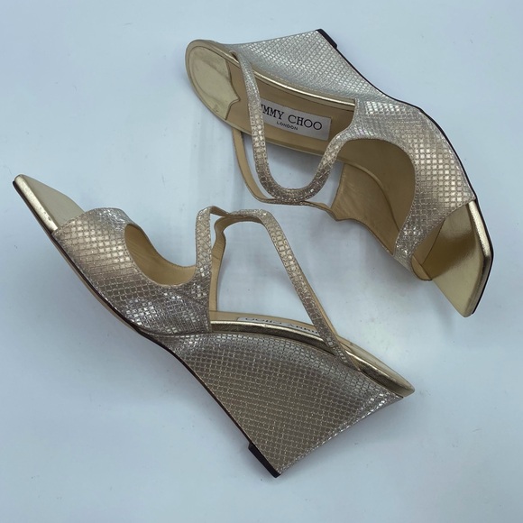 Jimmy Choo Anise Diamond Glitter Wedge Slide Sandals - Picture 5 of 11